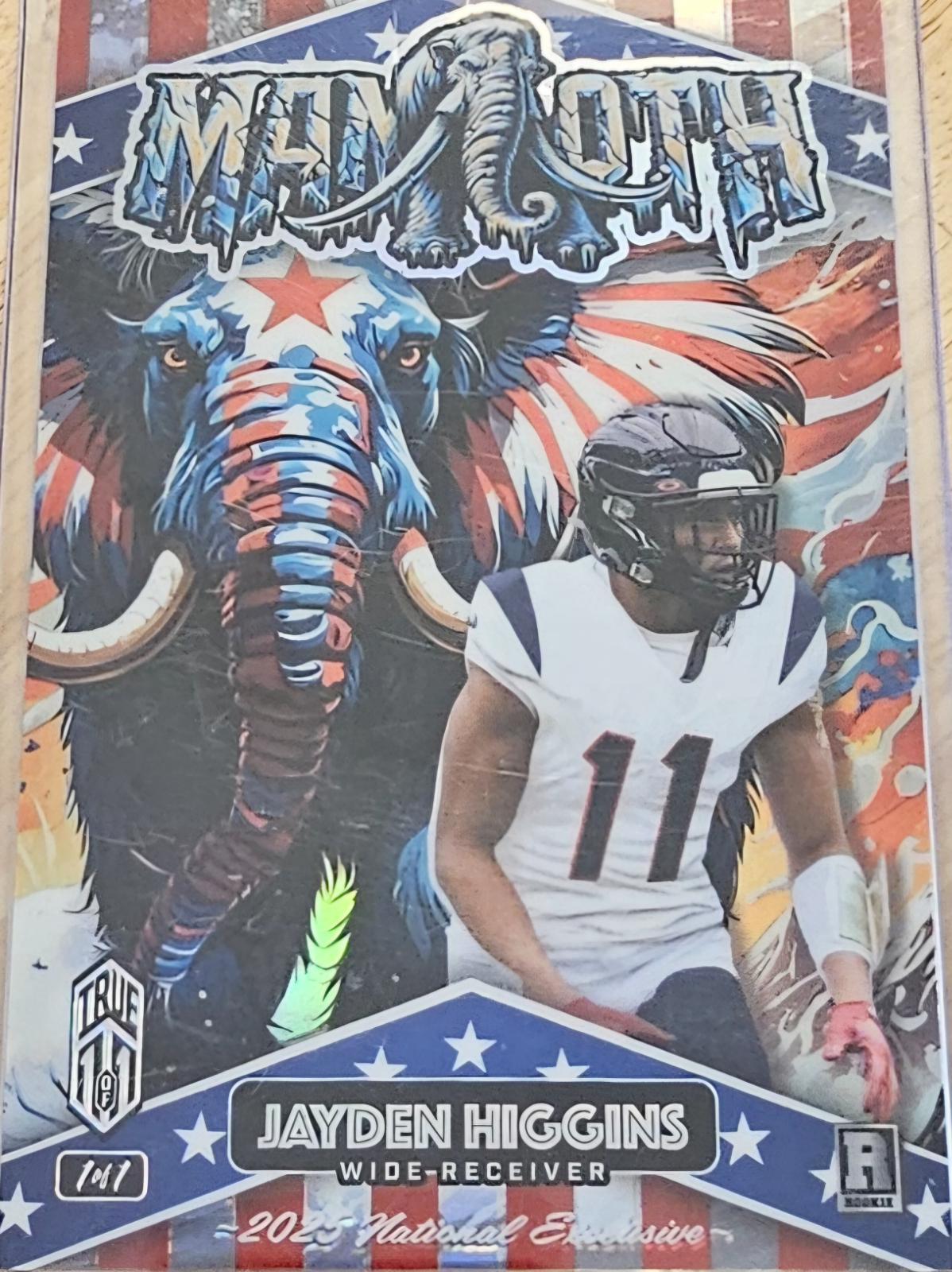 Jayden Higgins #DMMTB02-JH 2025 Wild Card Patriotic Mammoths Football