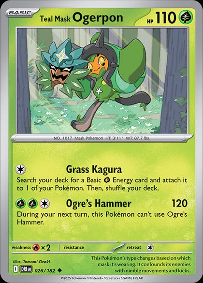 Teal Mask Ogerpon #26 Pokemon Destined Rivals