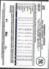 Back Of Card | Yoendrys Gomez Baseball Cards 2024 Topps