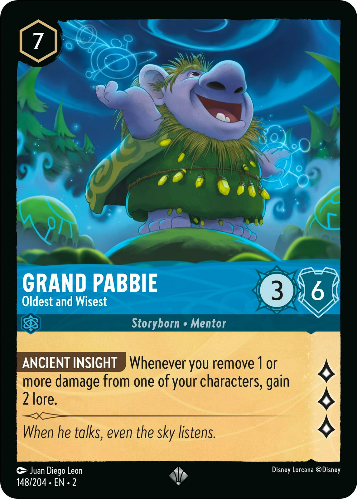 Grand Pabbie - Oldest and Wisest #148 Lorcana Rise of the Floodborn