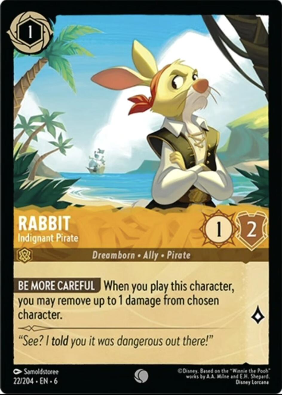 Rabbit - Indignant Pirate #22 Lorcana Azurite Sea