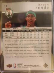 Back | Rajon Rondo Basketball Cards 2008 Upper Deck