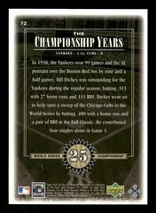 Back | Bill Dickey Baseball Cards 2000 Upper Deck Yankees Legends