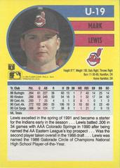 Back | Mark Lewis Baseball Cards 1991 Fleer Update