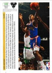 Back Of Card | Greg Anthony Basketball Cards 1991 Upper Deck