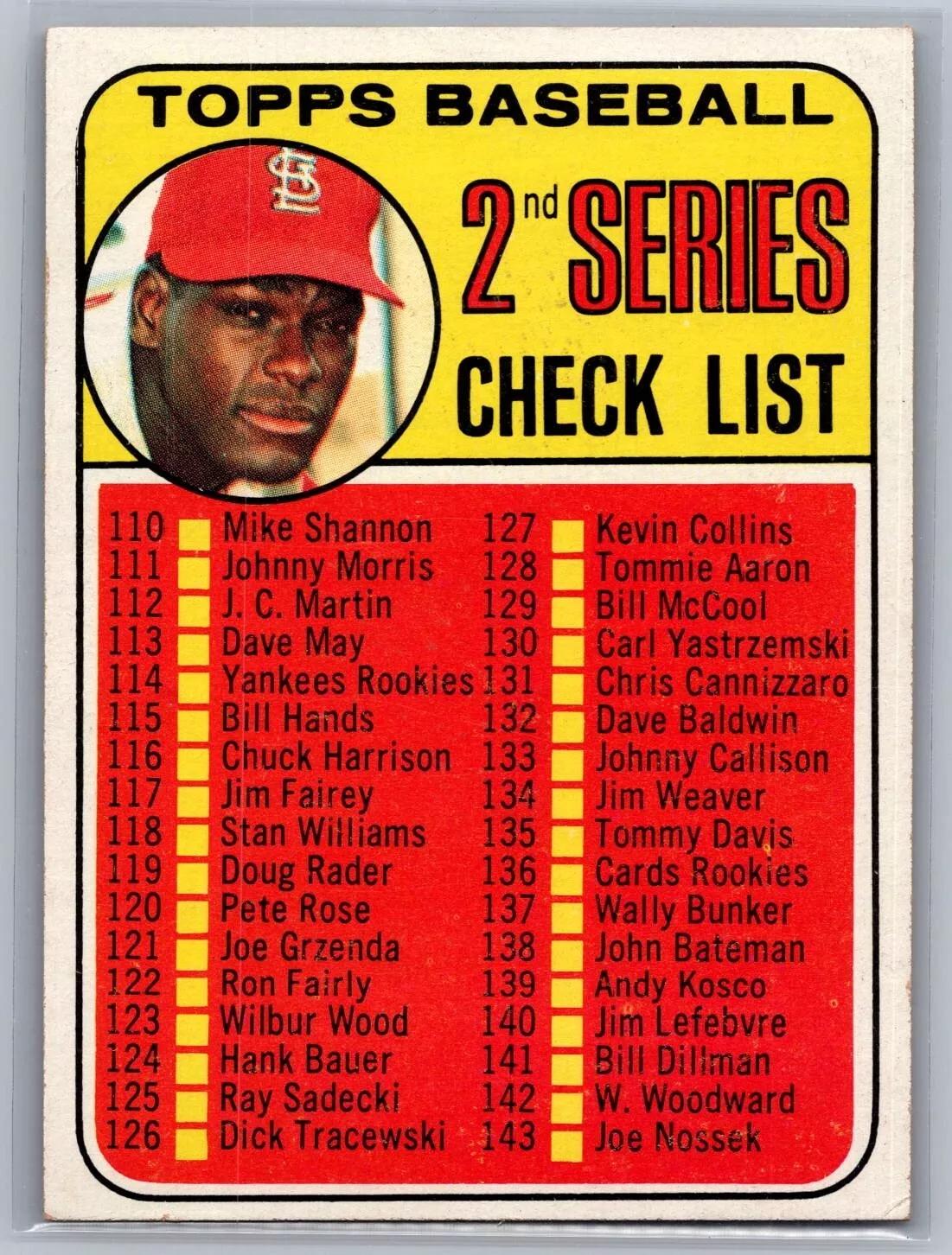 1969 Checklist 110-218 [161 is Jim Purdin] #107