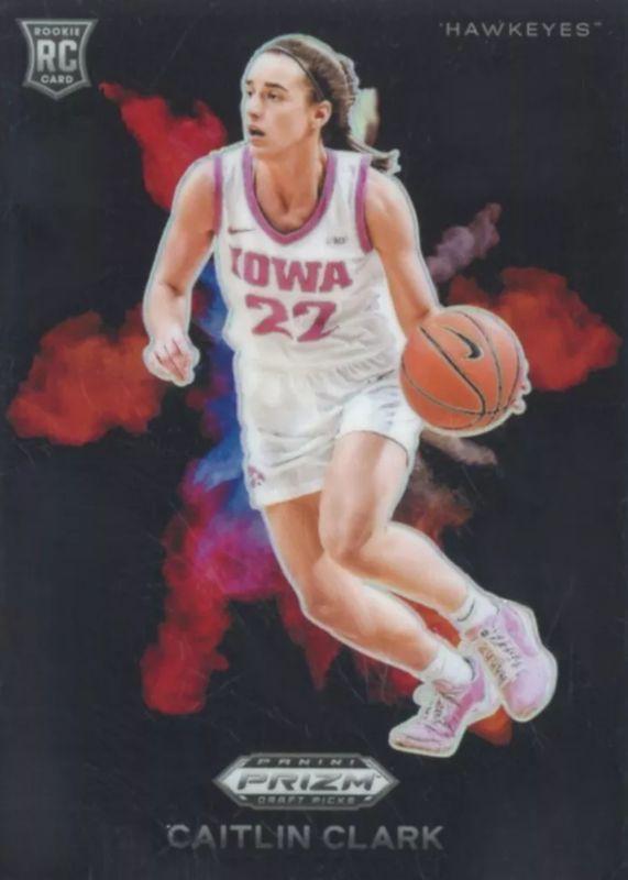 Caitlin Clark #5 Basketball Cards 2024 Prizm Draft Picks Black Color Blast