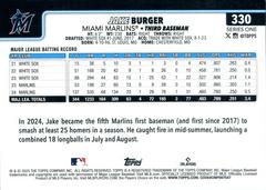 Reverse | Jake Burger [Spring Training] Baseball Cards 2025 Topps