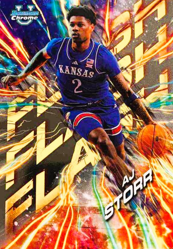 AJ Storr #FL-19 Basketball Cards 2024 Bowman Chrome University Flash