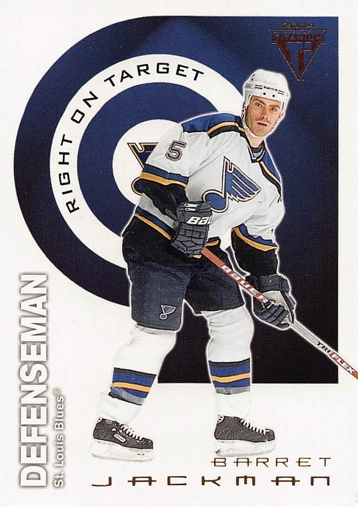 Barret Jackman #14 2003 Pacific Private Stock Titanium Right On Target Hockey