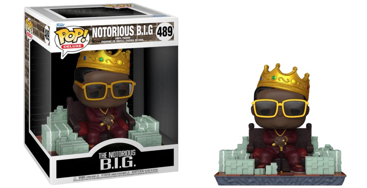 Funko Pop! Rocks: Notorious B.I.G. Paquete (paquete de 2) B.I.G. con corona #77 y en Jersey #78 Figuras de vinilo coleccionables