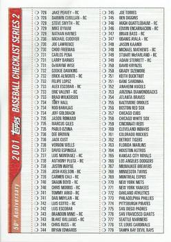 Checklist 3-728-792 Baseball Cards 2001 Topps