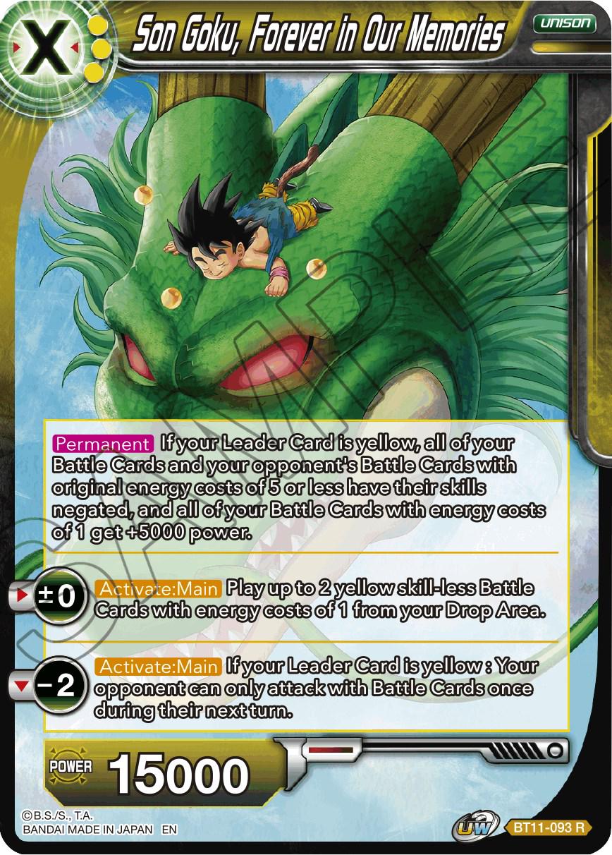 Son Goku, Forever in Our Memories BT11-093 Dragon Ball Super Vermilion Bloodline