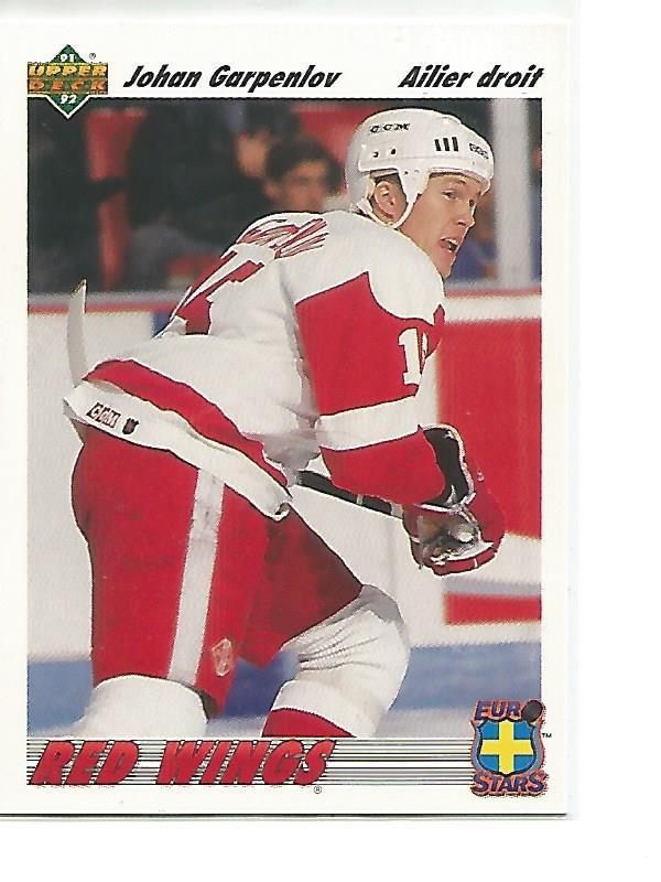 Johan Garpenlov #E15 1991 Upper Deck French Euro Stars Hockey