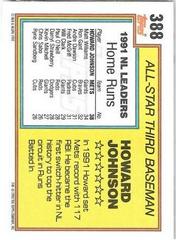 Back Of Card | Howard Johnson Baseball Cards 1992 Topps