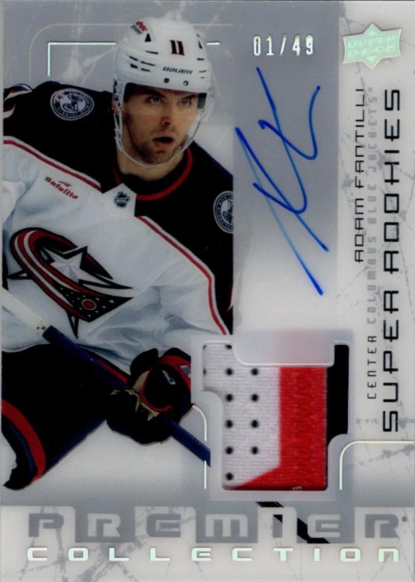 Adam Fantilli #SRR-AF Hockey Cards 2023 Upper Deck Premier Rookie Patch Auto