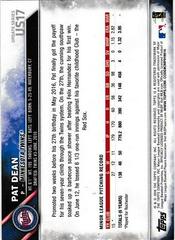 Back Of Card | Pat Dean Baseball Cards 2016 Topps Update