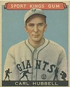 Carl Hubbell #42 Baseball Cards 1933 Sport Kings