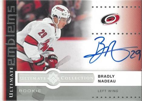 Bradly Nadeau #UER-BN 2024 Ultimate Collection Emblems Rookie Autograph Hockey