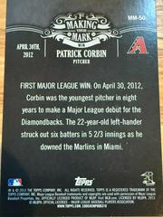 Back Of Card | Patrick Corbin Baseball Cards 2013 Topps Making Their Mark