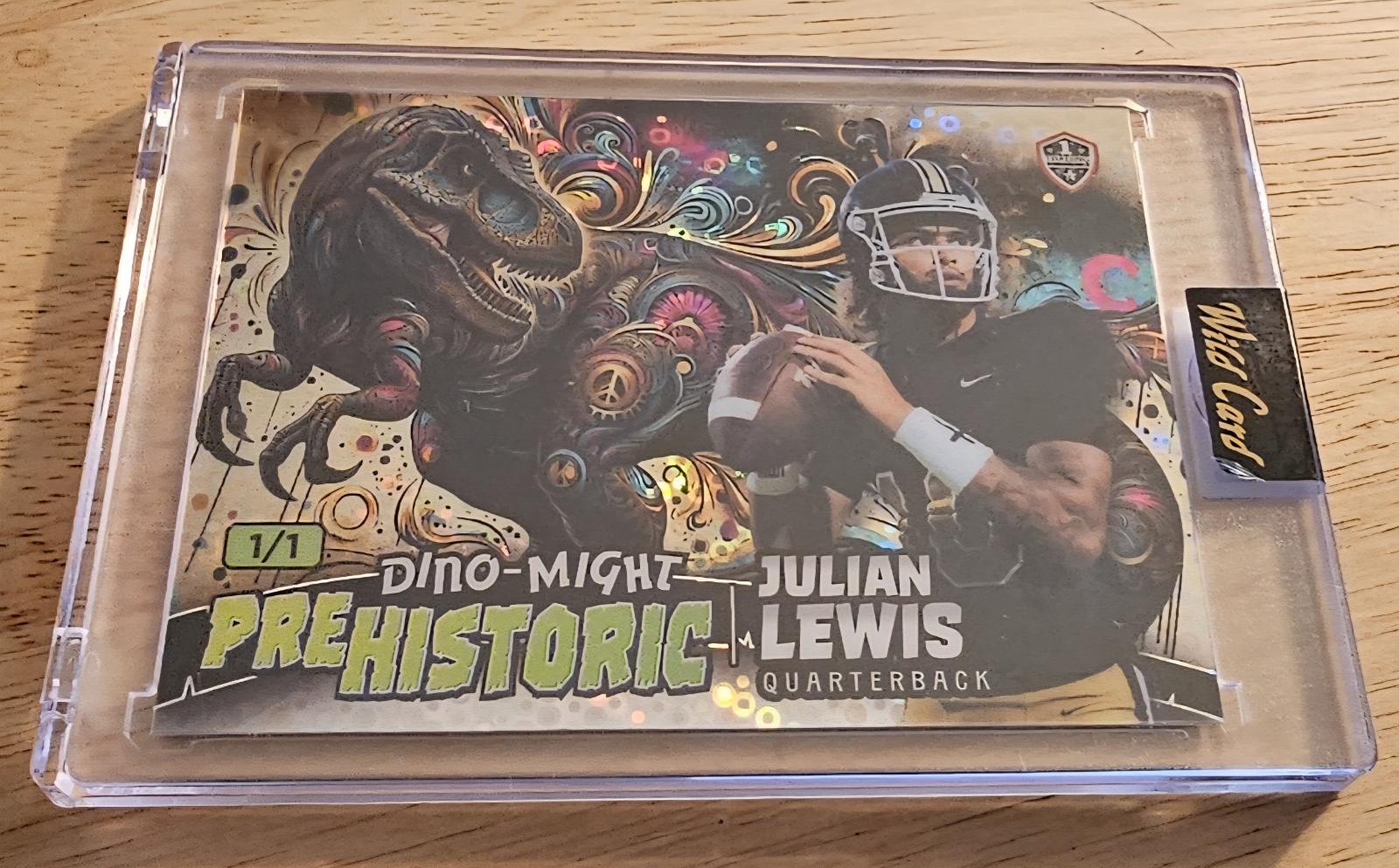 Julian Lewis #PHTRX3-JL 2024 Wild Card Alumination Dino Might Pre Historic Football