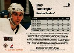 Back Of Card | Ray Bourque Hockey Cards 1991 Pro Set