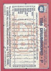 Back Of Card | Tim Drummond Baseball Cards 1991 Topps