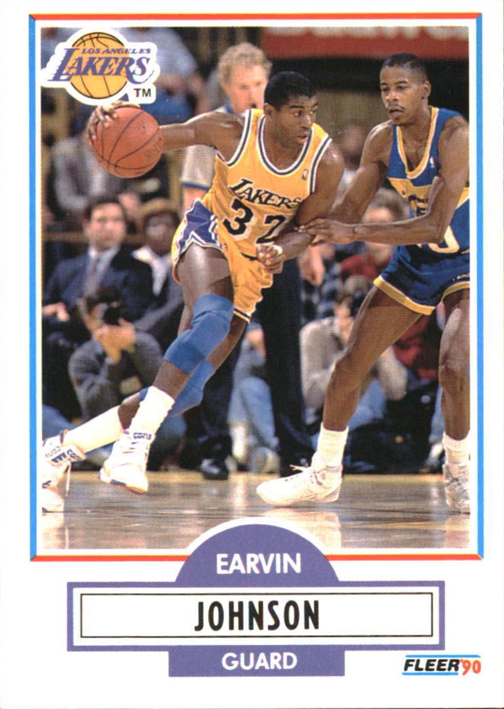 Earvin Johnson #93 Basketball Cards 1990 Fleer