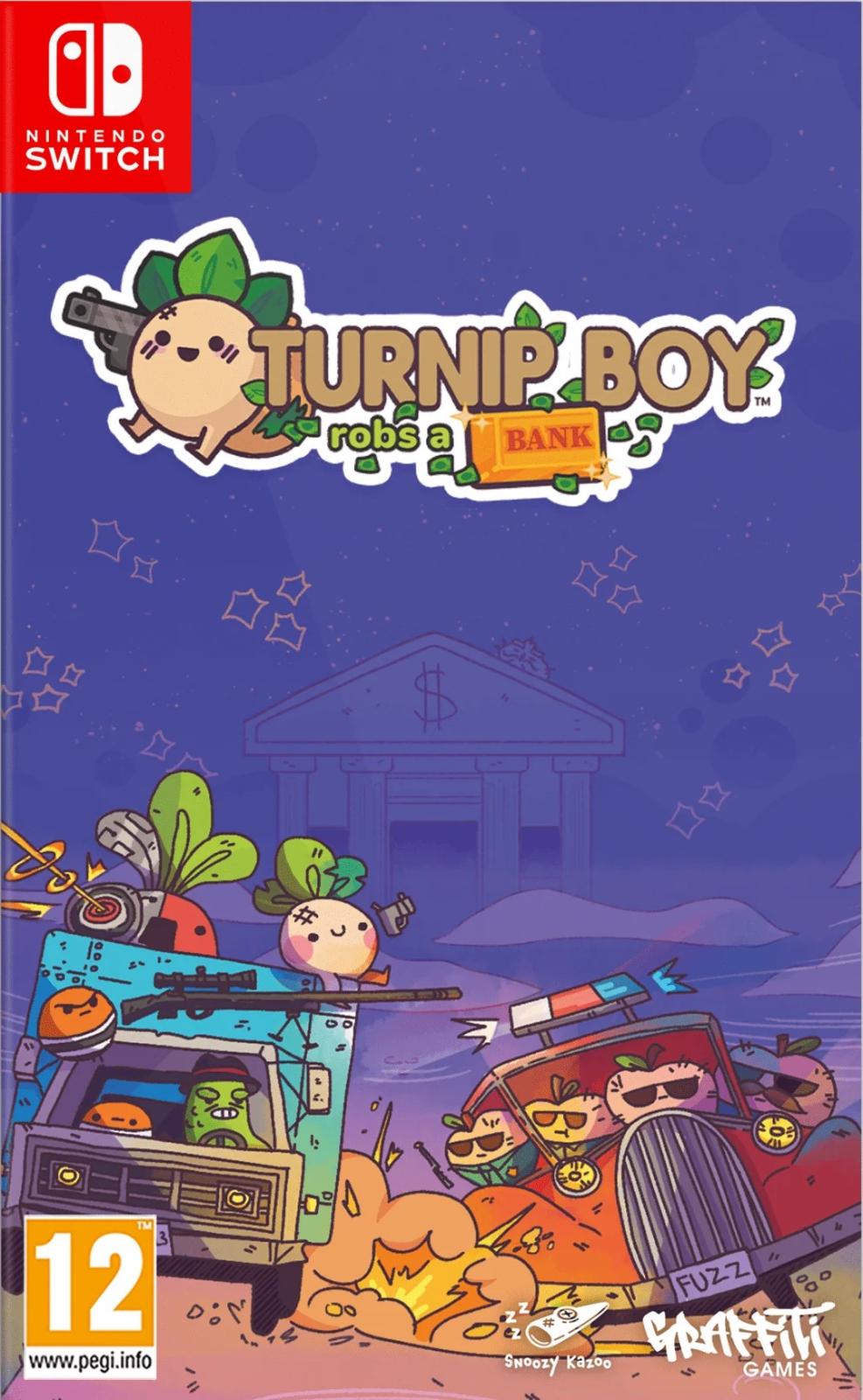 Carátula de Turnip Boy Robs a Bank para Switch (edición PAL España)
