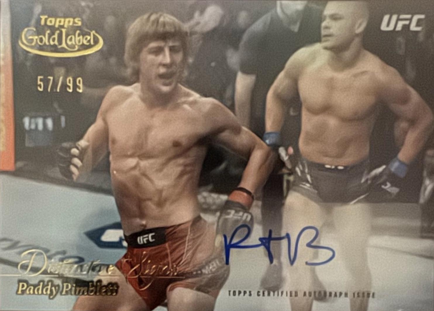Paddy Pimblett #DSS-PP Ufc Cards 2024 Topps Gold Label UFC Distinctive Signs Autograph