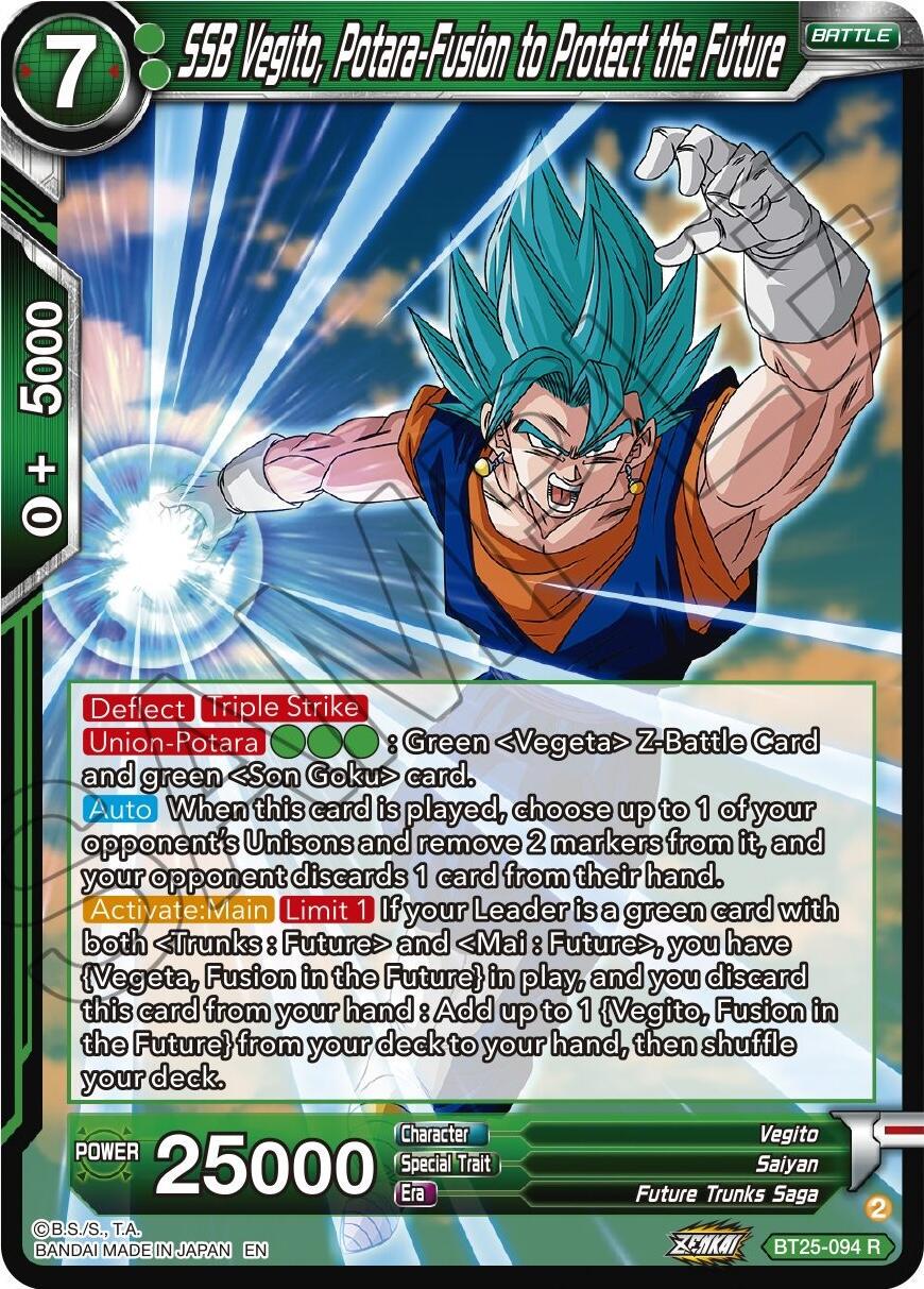 SSB Vegito, Potara-Fusion to Protect the Future BT25-094 Dragon Ball Super Legend of the Dragon Balls