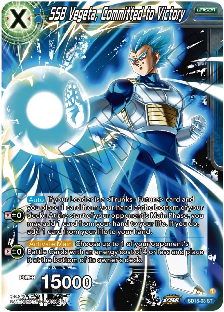 SSB Vegeta, Committed to Victory SD18-03 Dragon Ball Super Dawn of the Z-Legends