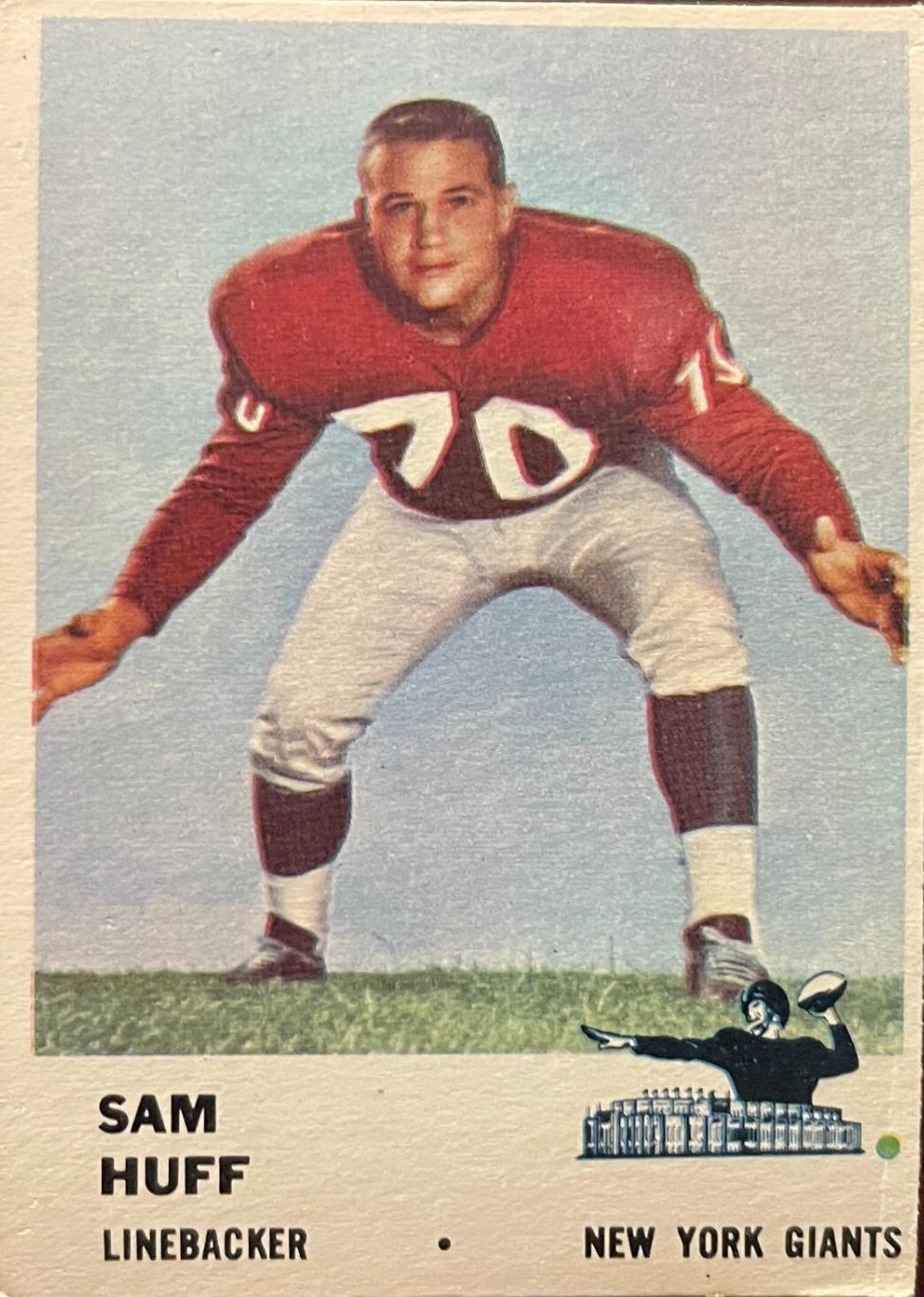 Sam Huff #74 1961 Fleer Football