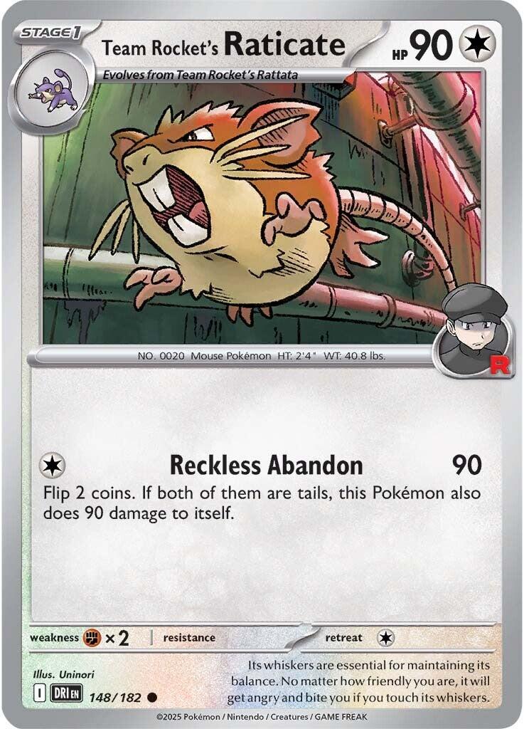 Team Rocket's Raticate #148 Pokemon Destined Rivals