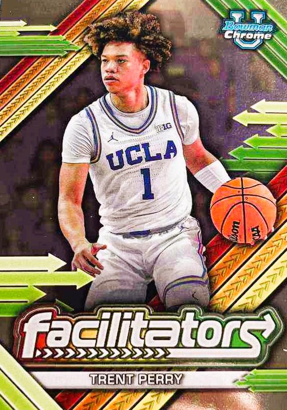 Trent Perry #F-4 Basketball Cards 2024 Bowman Chrome University Facilitators