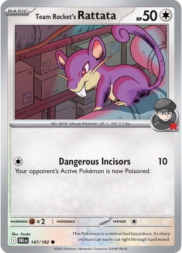 Team Rocket's Rattata #147 Pokemon Destined Rivals