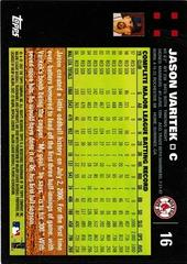 Back Of Card | Jason Varitek Baseball Cards 2007 Topps