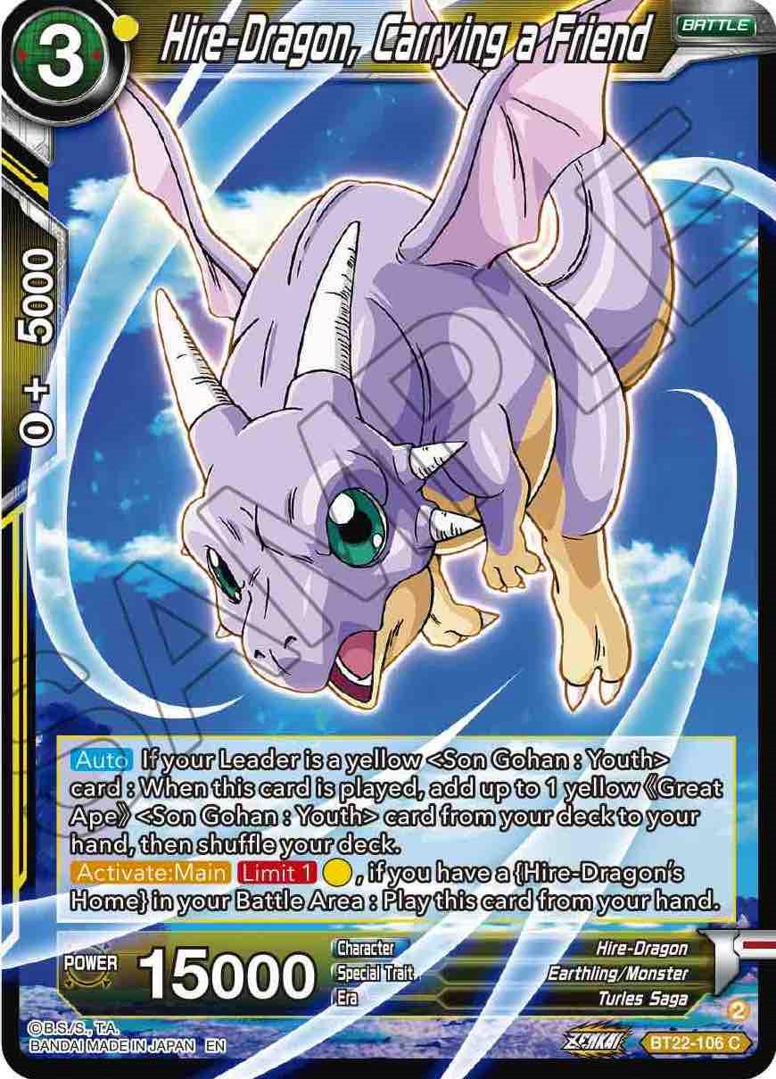Hire-Dragon, Carrying a Friend BT22-106 Dragon Ball Super Critical Blow