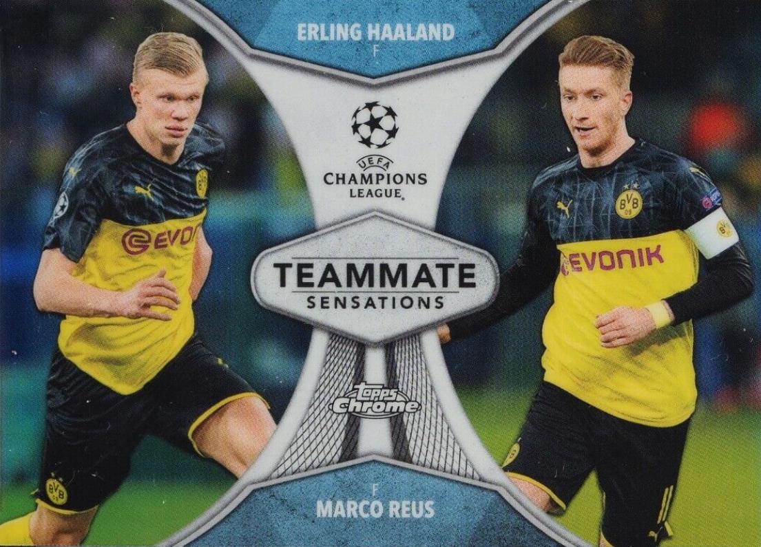 Erling Haaland, Marco Reus #TS-AR Soccer Cards 2019 Topps Chrome UEFA Champions League Teammate Sensations