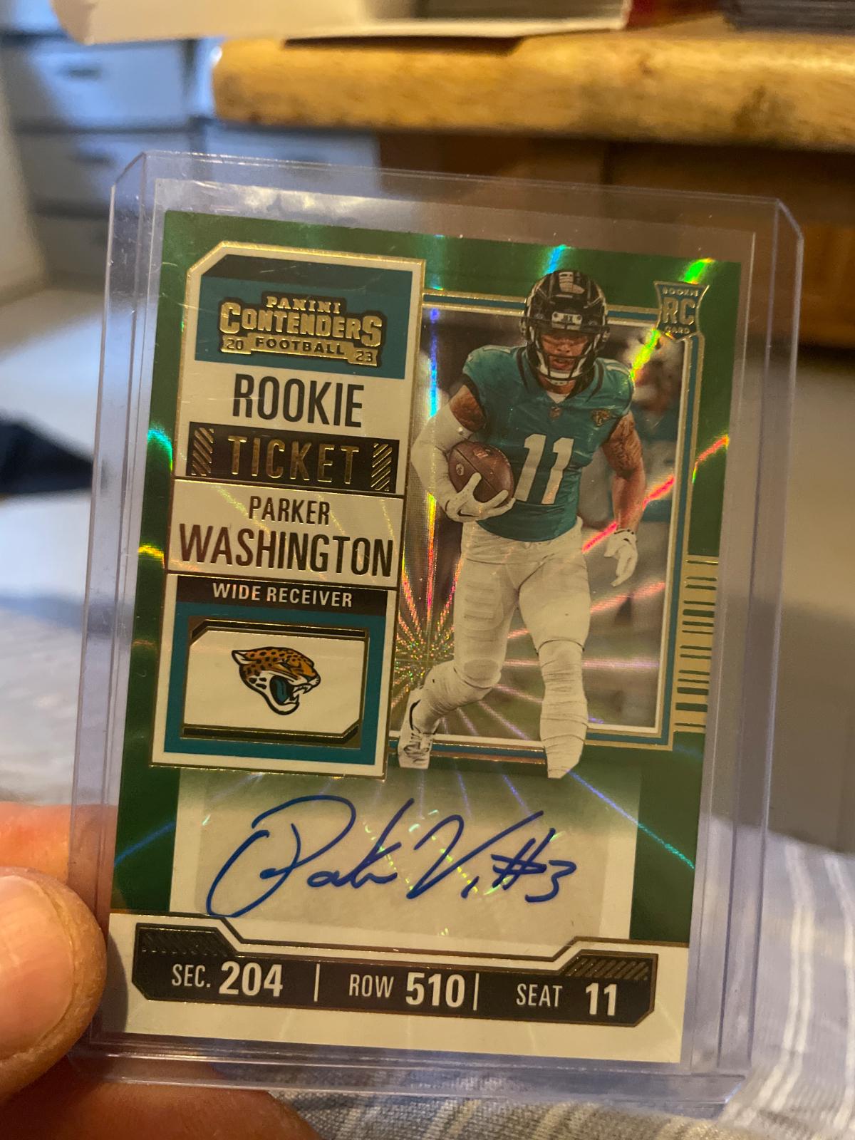 Parker Washington [Green Laser Autograph] #146 Prices | 2023