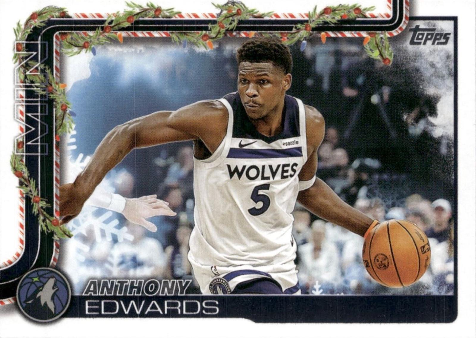 2025 Topps Holiday SSP Back Variation Anthony Edwards #SSB-AE card