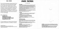 Full Cover Inside | Park Patrol ZX Spectrum