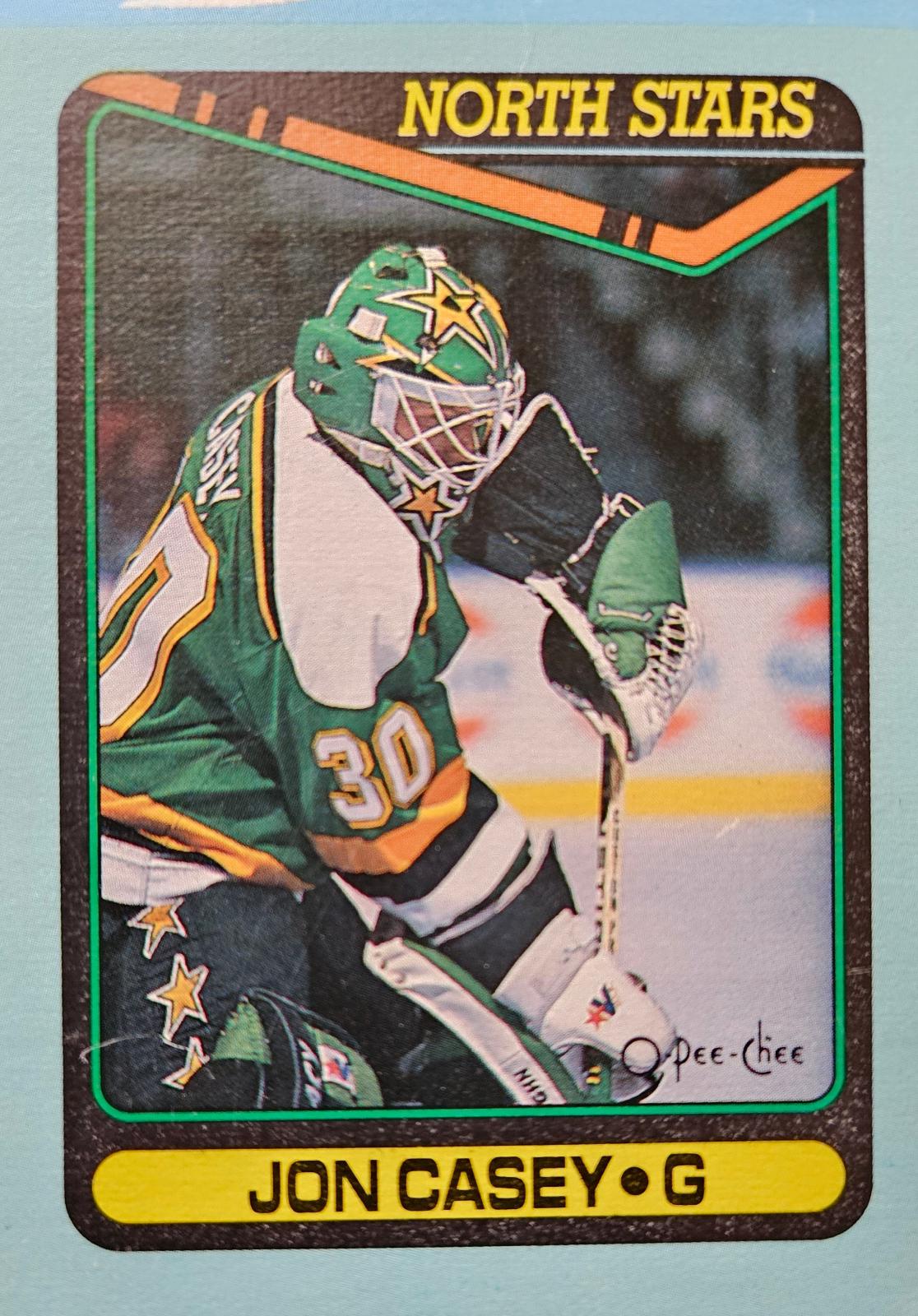 Jon Casey #B Hockey Cards 1990 O-Pee-Chee Box Bottoms Hand Cut