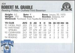 Robert Grable Back | Robert Grable Baseball Cards 1995 Team Set