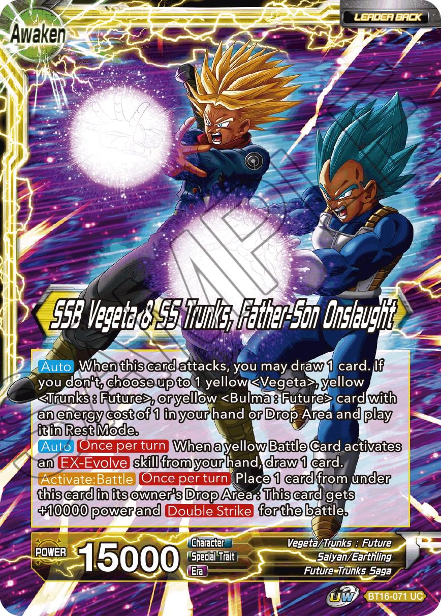 Trunks // SSB Vegeta & SS Trunks, Father-Son Onslaught BT16-071 Dragon Ball Super Realm of the Gods