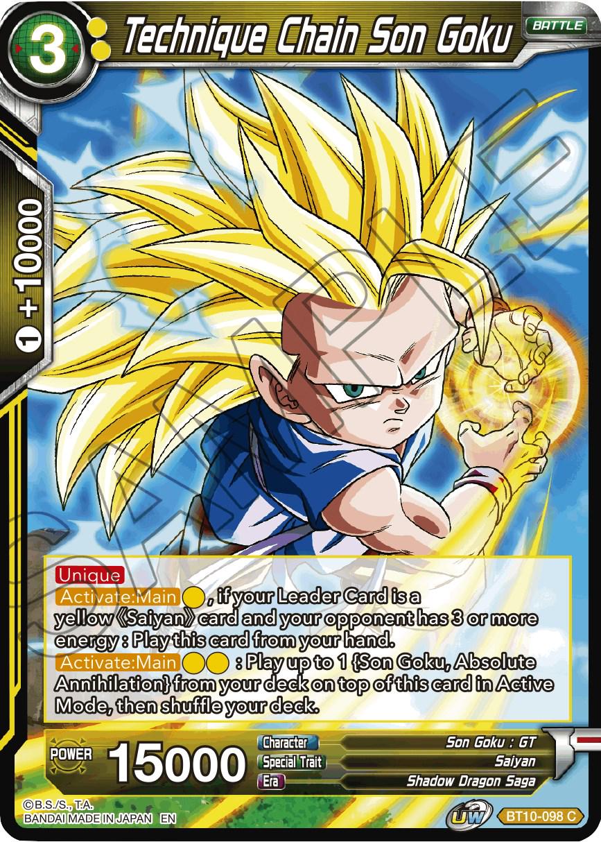 Technique Chain Son Goku BT10-098 Dragon Ball Super Rise of the Unison Warrior