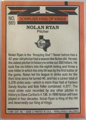 Card Back | Nolan Ryan [Error] Baseball Cards 1990 Donruss