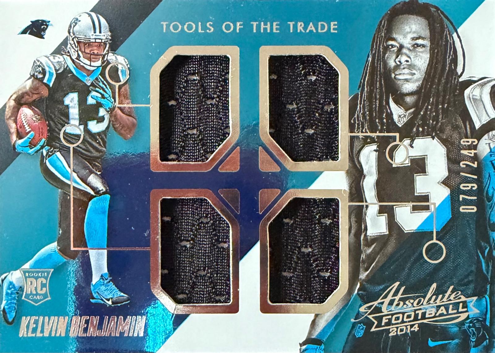 Kelvin Benjamin #Q-KB 2014 Panini Absolute Football Tools of the Trade Rookie Quad Jersey