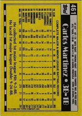 Back Of Card | Carlos Martinez Baseball Cards 1990 Topps