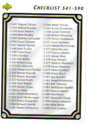 Checklist 591-640 #550 1992 Upper Deck Hockey